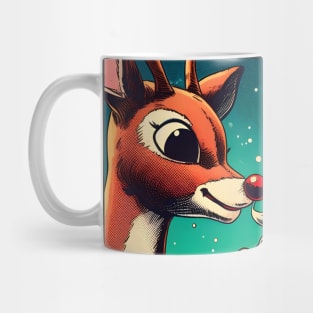 Illuminate the Holidays: Whimsical Rudolph the Red-Nosed Reindeer Art for Festive Christmas Prints and Joyful Decor! Mug